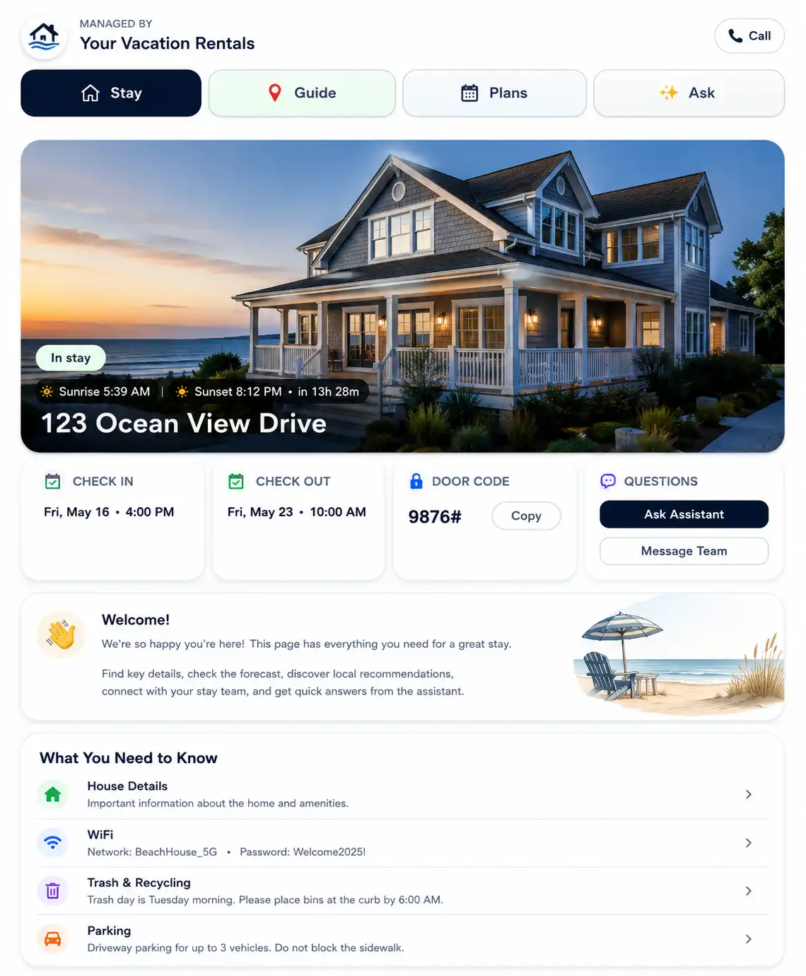 StayOps Guest Portal preview